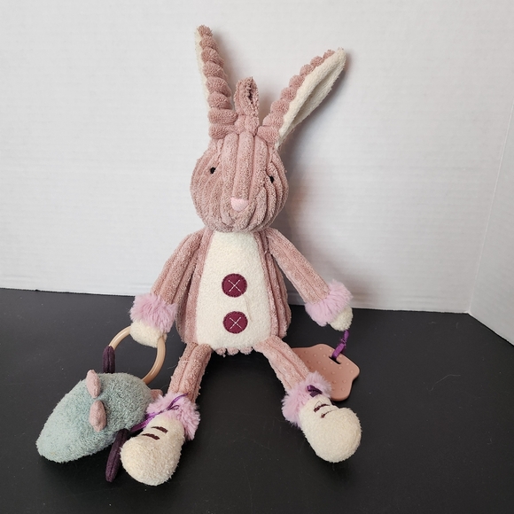 JellyCat 14" Cordy Roy Pink Bunny Rabbit Plush Corduroy Baby Activity Toy Infant - Picture 3 of 7